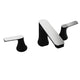 Anzzi 2-Handle 3-Hole 8 in. Widespread Bathroom Faucet with Pop-Up Drain in Matte Black & Brushed Nickel