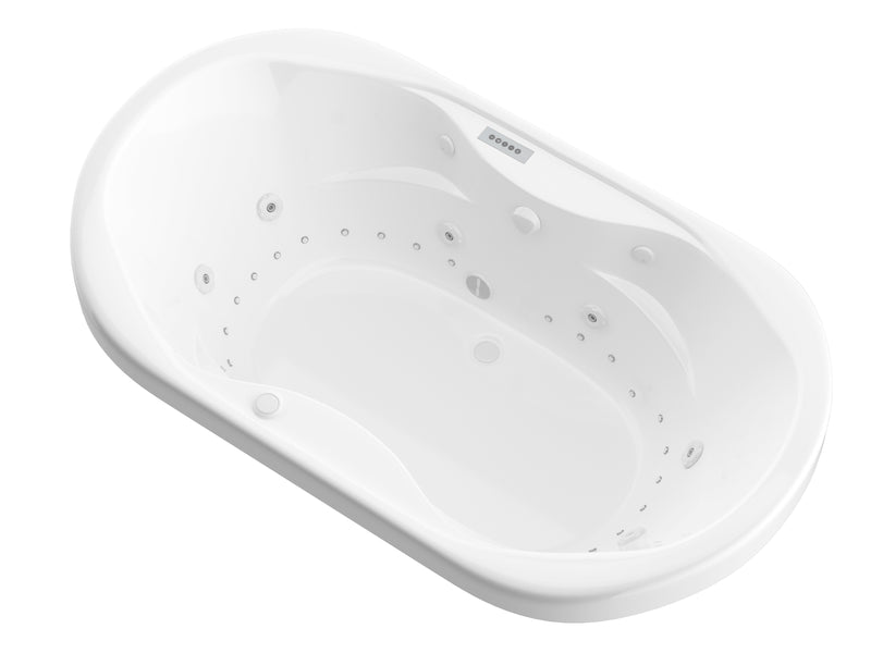 Atlantis Whirlpool 4170IDLX Indulgence 41 x 71 Oval Air and Whirlpool Jetted Bathtub with Left Drain  in White