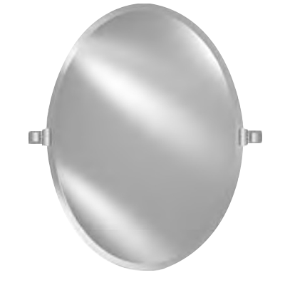 Afina RM-326 Radiance 18" W x 26" H Oval Frameless Bevel Mirror with Decorative Tilt Brackets