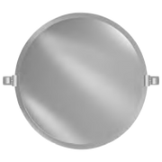 Afina RM-418 Radiance 18" Diameter Round Frameless Bevel Mirror with Decorative Tilt Brackets