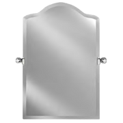 Afina RM-725 Radiance 16" W x 25" H Scallop Top Frameless Bevel Mirror with Decorative Tilt Brackets