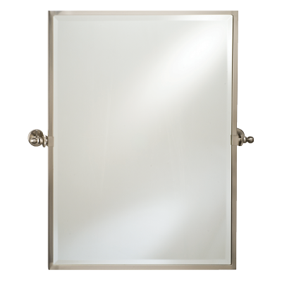 Afina RM-824 Radiance 24" W x 24" H Rectangular Brass Framed Bevel Mirror with Gear Tilt Brackets