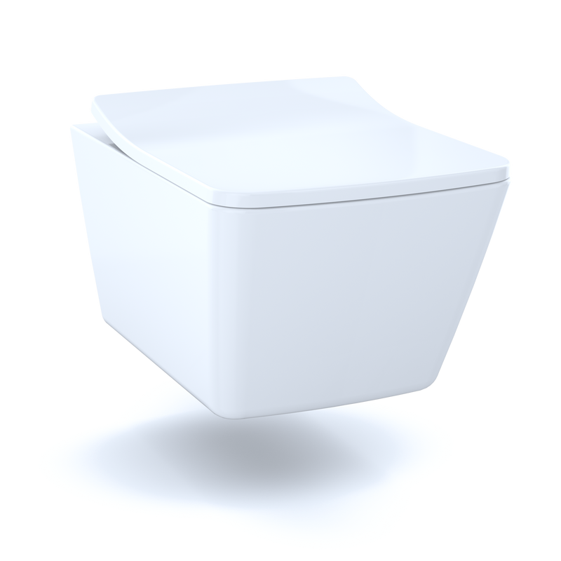 TOTO CT449CFG#01 SP Wall-Hung Contemporary Square-Shape Dual Flush 1.28 and 0.9 GPF Toilet with CEFIONTECT