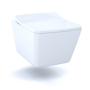 TOTO SS249R#01 SoftClose Slim Square Seat and Lid for SP Wall-Hung Toilet, Cotton White - view 4