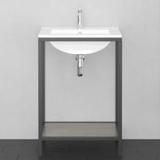 Regina Vitreous China Console Bathroom Sink with Black Powdercoat Iron Stand