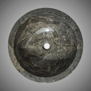 Rensen Marble Vessel Sink with Chiseled Exterior - Polished Grey Interior