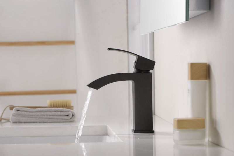 Anzzi L-AZ037 Revere Series Single Hole Single-Handle Low-Arc Bathroom Faucet Matte Black - view 11