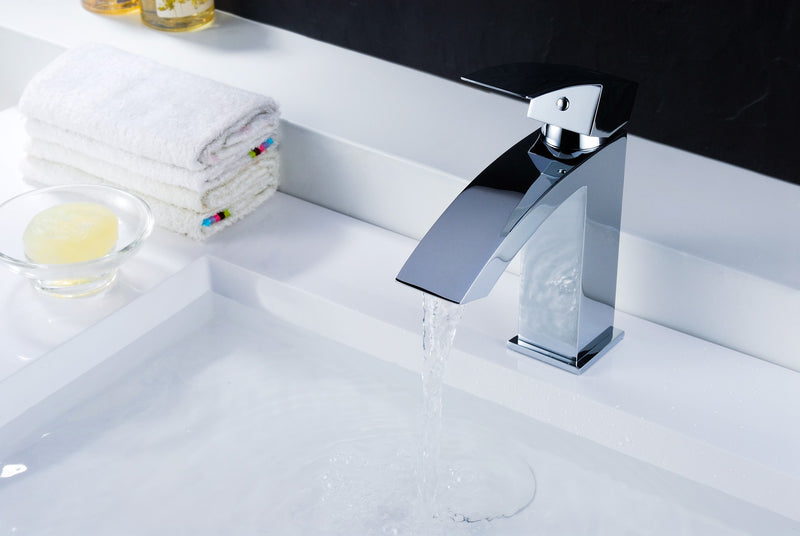 Anzzi L-AZ037 Revere Series Single Hole Single-Handle Low-Arc Bathroom Faucet Polished Chrome - view 2