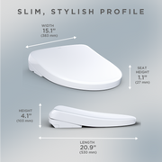 TOTO SW4726AT40#01 WASHLET+ S7 Electronic Bidet Toilet Seat with EWATER+ Bowl and Wand Cleaning and Contemporary Lid, Elongated, Cotton White - view 8