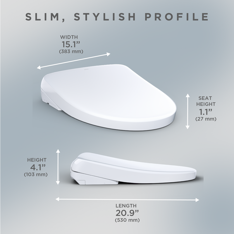 TOTO SW4736AT40#01 WASHLET+ S7A Electronic Bidet Toilet Seat with EWATER+ Bowl and Wand Cleaning, Auto Open and Close Contemporary Lid, Elongated, Cotton White - view 8