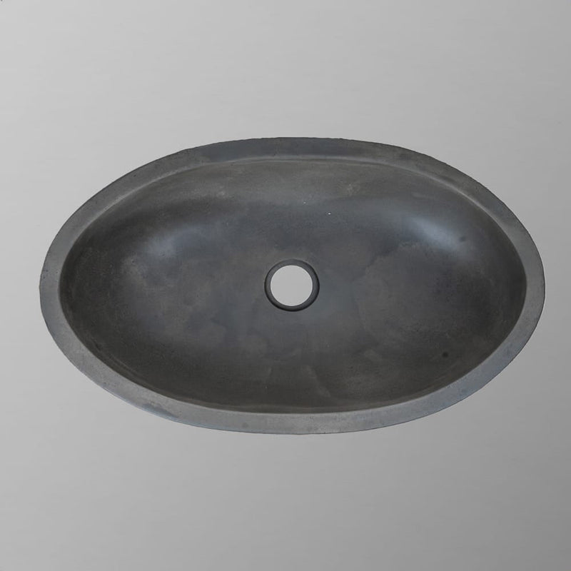 Rocco Cast Concrete Oval Vessel Sink - Natural Concrete