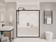 Anzzi SD-AZ15-01MB Romance Series 59 to 60 in. x 70 in. Sliding Framed Shower Door in Matte Black with Tsunami - view 2