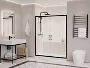 Anzzi SD-AZ15-01MB Romance Series 59 to 60 in. x 70 in. Sliding Framed Shower Door in Matte Black with Tsunami - view 3