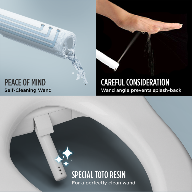 TOTO SW3004#01 WASHLET A2 Electronic Bidet Toilet Seat with Heated Seat and SoftClose Lid, Elongated, Cotton White - view 3