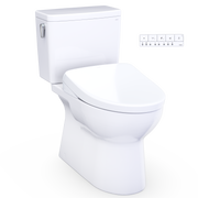 TOTO MW4724726CEFG#01 Glaston WASHLET+ S7 Two-Piece Elongated 1.28 GPF Universal Height Toilet with CEFIONTECT, Cotton White
