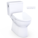 TOTO MW4724726CEFG#01 Glaston WASHLET+ S7 Two-Piece Elongated 1.28 GPF Universal Height Toilet with CEFIONTECT, Cotton White