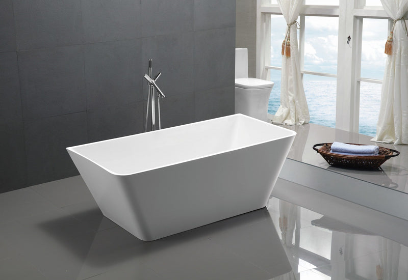 Anzzi FT-AZ099 Zenith Series 5.58 ft. Freestanding Bathtub in White - view 3