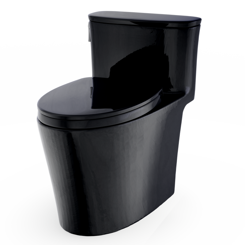 TOTO MS686124CUF#51 Aurora 1G One-Piece Elongated 1.0 GPF WASHLET+ and Auto Flush Ready Universal Height Toilet with SS124 SoftClose Seat, Ebony - view 4