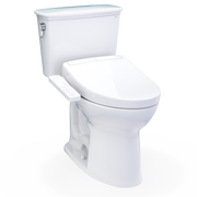 TOTO MW7863346CEFG#01 Drake Transitional WASHLET+ Two-Piece Elongated 1.28 GPF Universal Height TORNADO FLUSH Toilet with S2 Bidet Seat, Cotton White