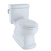 TOTO MS974224CEFG#01 Eco Guinevere Elongated 1.28 GPF Universal Height Skirted Toilet with CEFIONTECT and SoftClose Seat, Cotton White