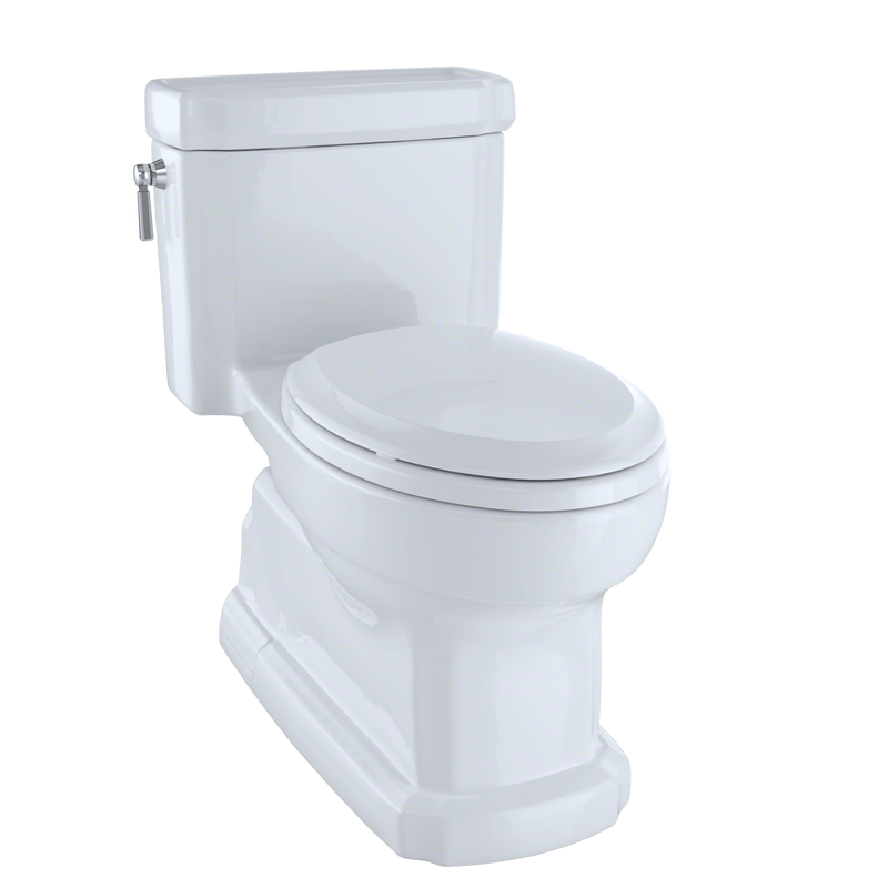 TOTO MS974224CEFG#01 Eco Guinevere Elongated 1.28 GPF Universal Height Skirted Toilet with CEFIONTECT and SoftClose Seat, Cotton White