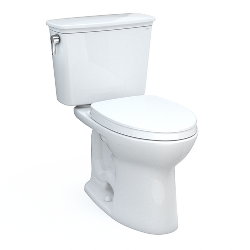 TOTO MS786124CEFG.10#01 Drake Transitional Two-Piece Elongated 1.28 GPF Universal Height TORNADO FLUSH Toilet with 10 Inch Rough-In, CEFIONTECT, and SoftClose Seat, WASHLET+ Ready, Cotton White