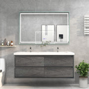 Moreno Bath SAGE60D Sage 60" Modern Floating Bathroom Vanity Set with Double Sink Top - view 7