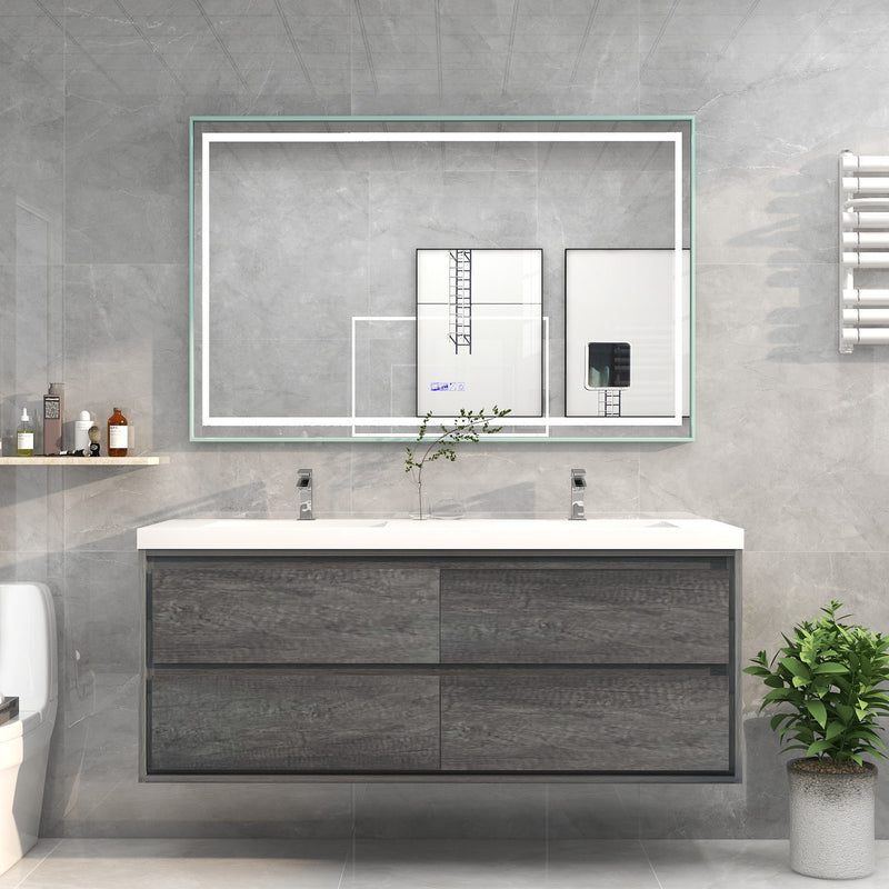 Moreno Bath SAGE60D Sage 60" Modern Floating Bathroom Vanity Set with Double Sink Top - view 7