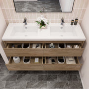 Moreno Bath SAGE60D Sage 60" Modern Floating Bathroom Vanity Set with Double Sink Top - view 9