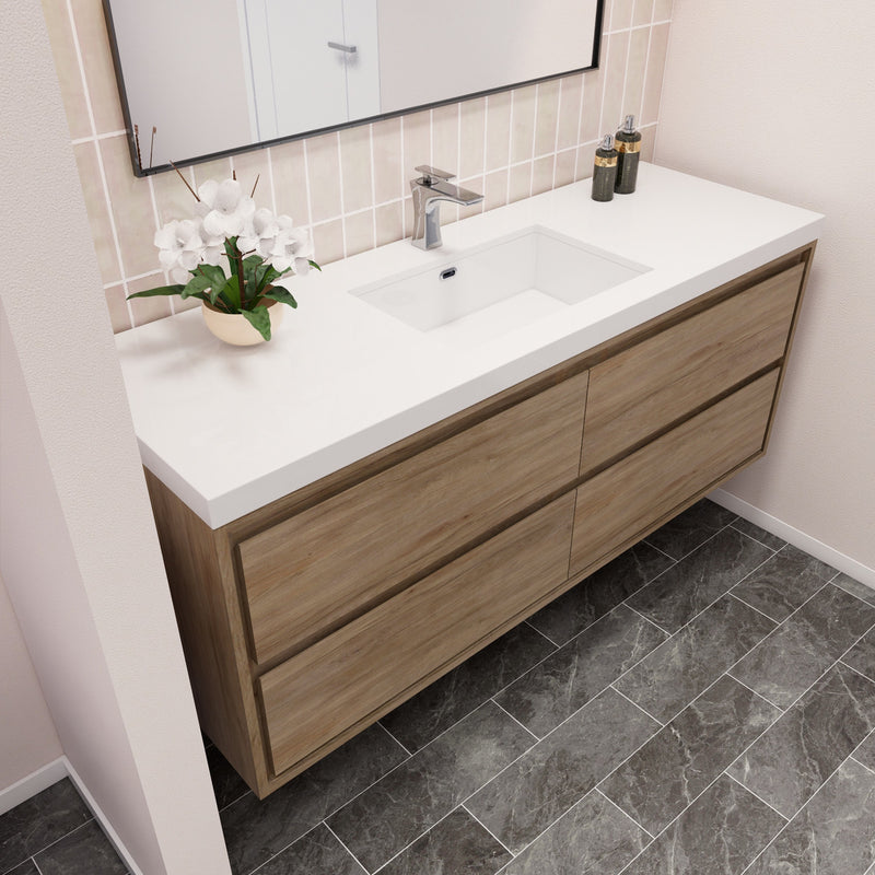 Moreno Bath SAGE60S Sage 60" Modern Floating Bathroom Vanity Set with Single Sink Top - view 10