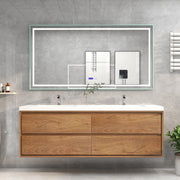 Moreno Bath SAGE72D Sage 72" Modern Floating Bathroom Vanity Set with Double Sink Top