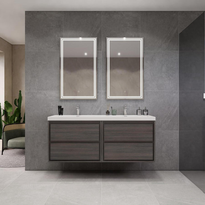 Moreno Bath SAGE60DD Sage 60" Modern Floating Double Bathroom Vanity Set with Double Sink Top (60DD) - view 2