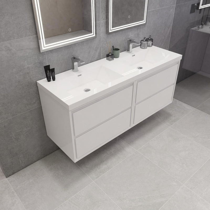 Moreno Bath SAGE60DD Sage 60" Modern Floating Double Bathroom Vanity Set with Double Sink Top (60DD) - view 10