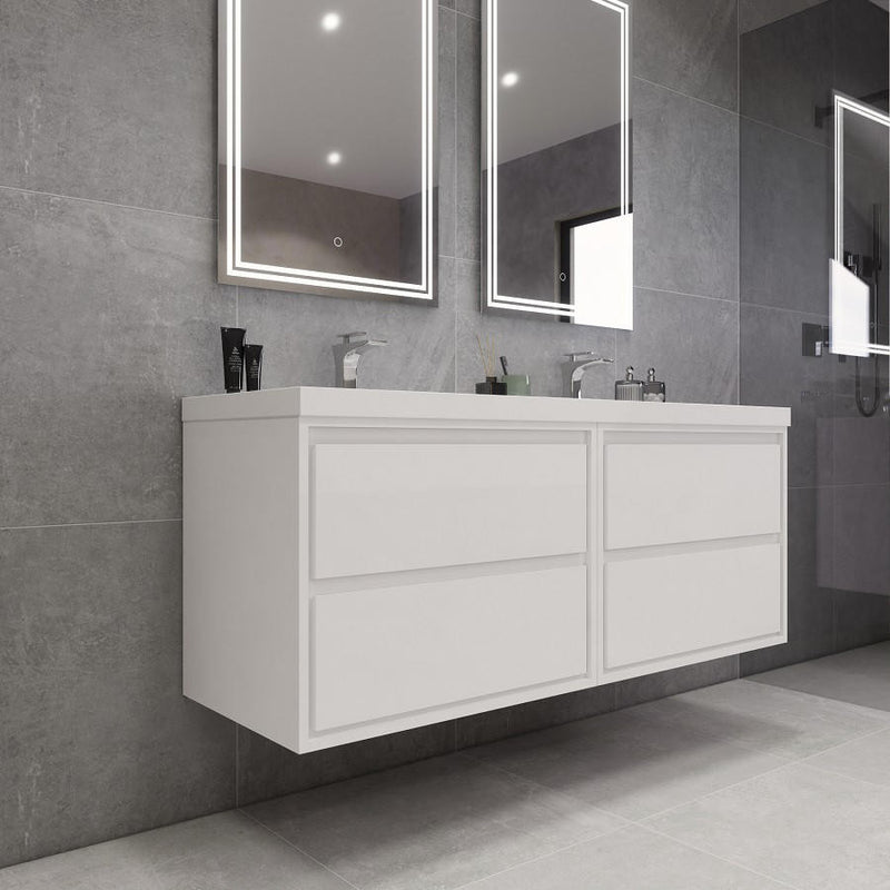 Moreno Bath SAGE60DD Sage 60" Modern Floating Double Bathroom Vanity Set with Double Sink Top (60DD) - view 9