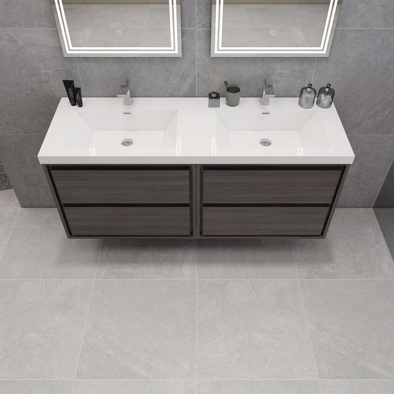 Moreno Bath SAGE60DD Sage 60" Modern Floating Double Bathroom Vanity Set with Double Sink Top (60DD) - view 7