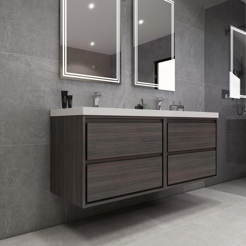 Moreno Bath SAGE60DD Sage 60" Modern Floating Double Bathroom Vanity Set with Double Sink Top (60DD) - view 5