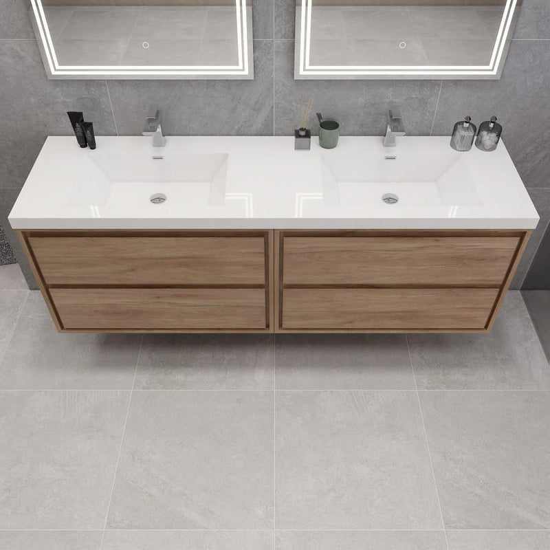 Moreno Bath SAGE72DD Sage 72" Modern Floating Double Bathroom Vanity Set with Double Sink Top (72DD) - view 7