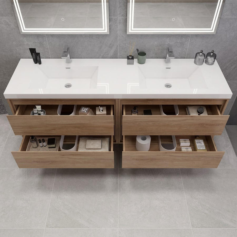 Moreno Bath SAGE72DD Sage 72" Modern Floating Double Bathroom Vanity Set with Double Sink Top (72DD) - view 6