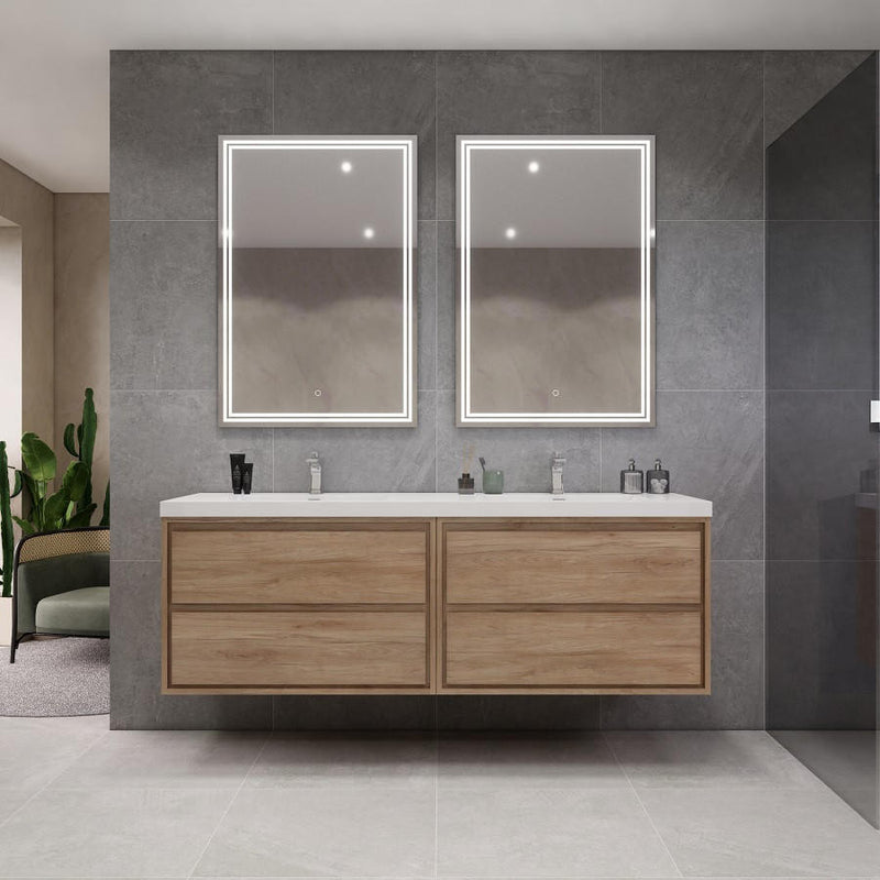 Moreno Bath SAGE72DD Sage 72" Modern Floating Double Bathroom Vanity Set with Double Sink Top