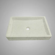 Sapa Rectangular Cast Concrete Vessel Sink - Cream