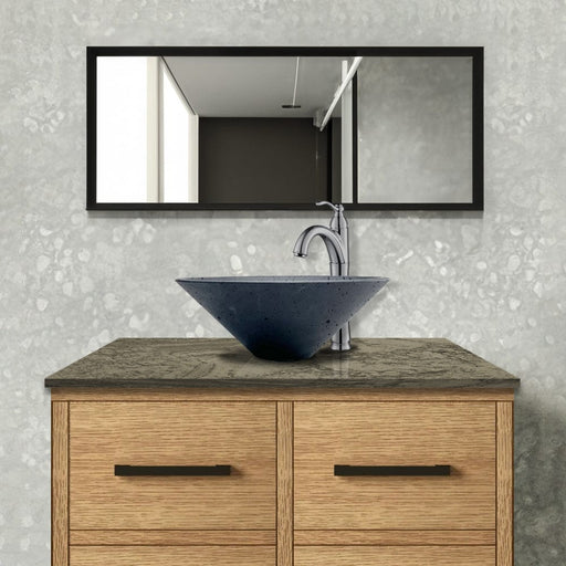 Saster Round Cast Concrete Vessel Sink - Black