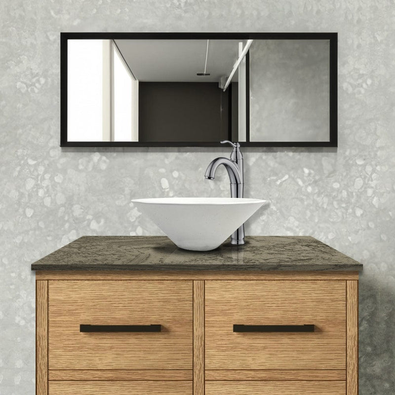 Saster Round Cast Concrete Vessel Sink - White