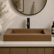 Severo Cast Concrete Rectangular Vessel Sink - Vintage Brown