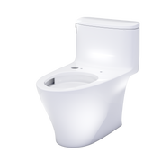 TOTO CST642CEFGAT40#01 Nexus One-Piece Elongated 1.28 GPF WASHLET+ and Auto Flush Ready Universal Height Toilet with CEFIONTECT, Cotton White - view 2