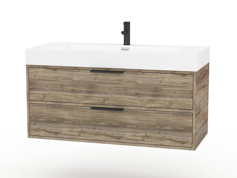 Cutler FV CHIFFON42 Savoy 42" Single Sink Wall Mounted Cultured Marble Top Bathroom Vanity - Chiffon
