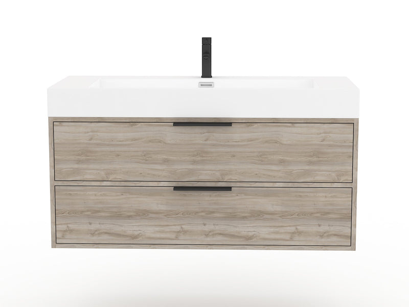 Cutler FV SILK42 Savoy 42" Single Sink Wall Mounted Cultured Marble Top Bathroom Vanity - Silk