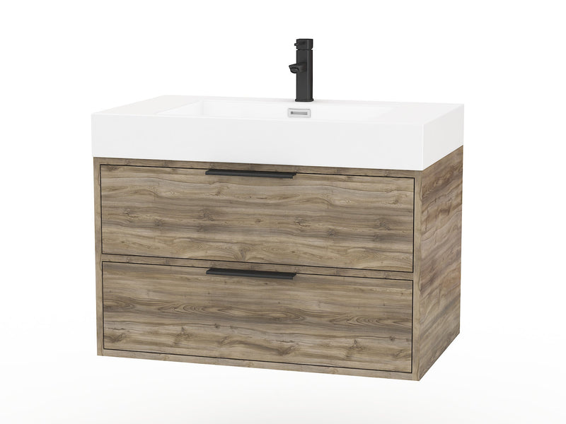 Cutler FV CHIFFON30 Savoy 30" Single Sink Wall Mounted Cultured Marble Top Bathroom Vanity - Chiffon