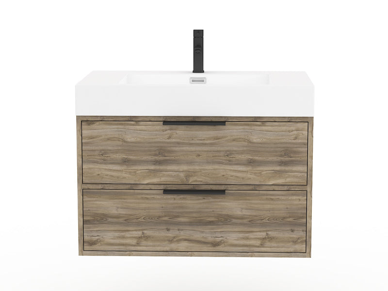 Cutler FV CHIFFON30 Savoy 30" Single Sink Wall Mounted Cultured Marble Top Bathroom Vanity - Chiffon
