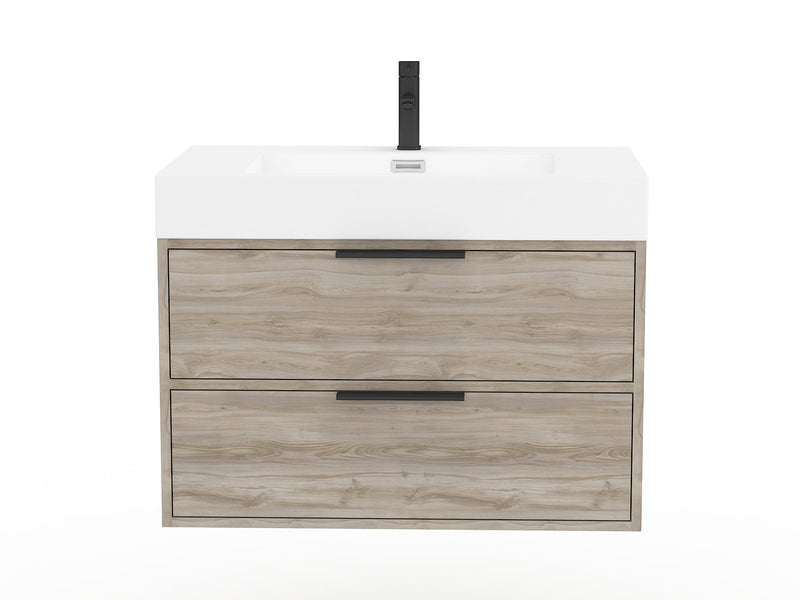 Cutler FV SILK30 Savoy 30" Single Sink Wall Mounted Cultured Marble Top Bathroom Vanity - Silk