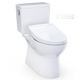 TOTO MW4723446CEFG#01 Glaston WASHLET+ S5 Two-Piece Elongated 1.28 GPF Universal Height Toilet with CEFIONTECT, Cotton White